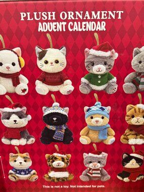 NEW Plush Ornament Advent Calendar, Set of 12